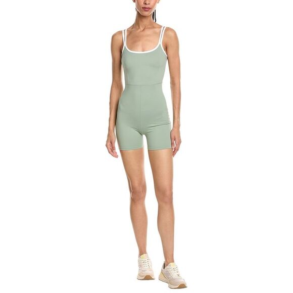 MARION Dresses & Skirts - Marion Womens  3.5In Double Straps Spaghetti Activewear Romper, Green